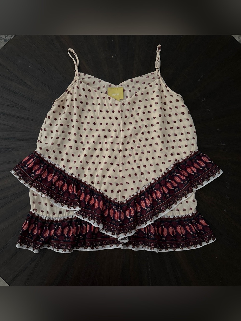 Maeve Cream Skirt with Burgundy Paisley Border